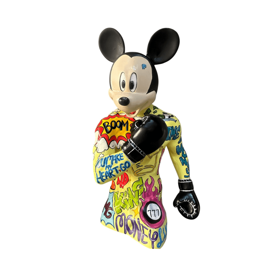 Design Boksör Mickey Pop Art – 3 Heykel - vinterro