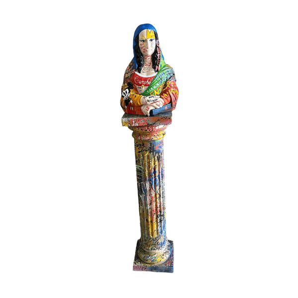 Pop Art Mona Lisa x Street Art Column Sculpture