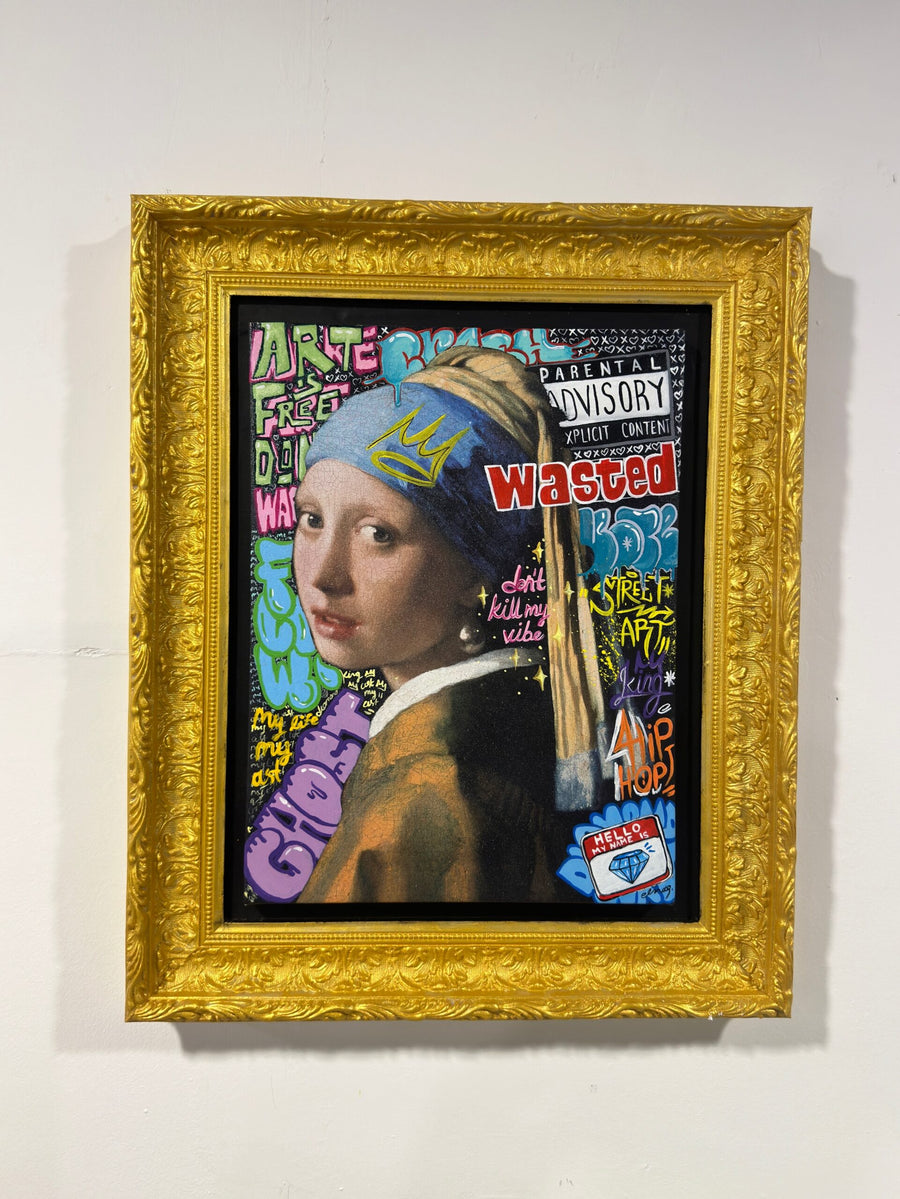 İnci Küpeli Kız Pop Art Tablo ürün görseli