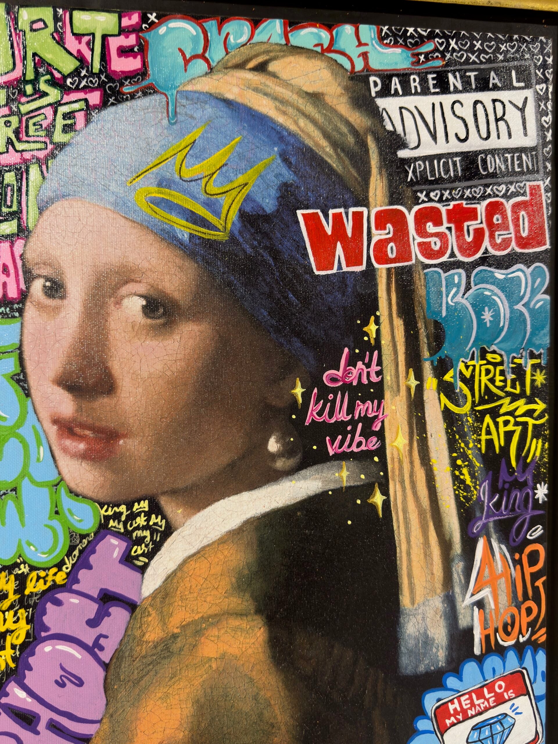 İnci Küpeli Kız Pop Art Tablo