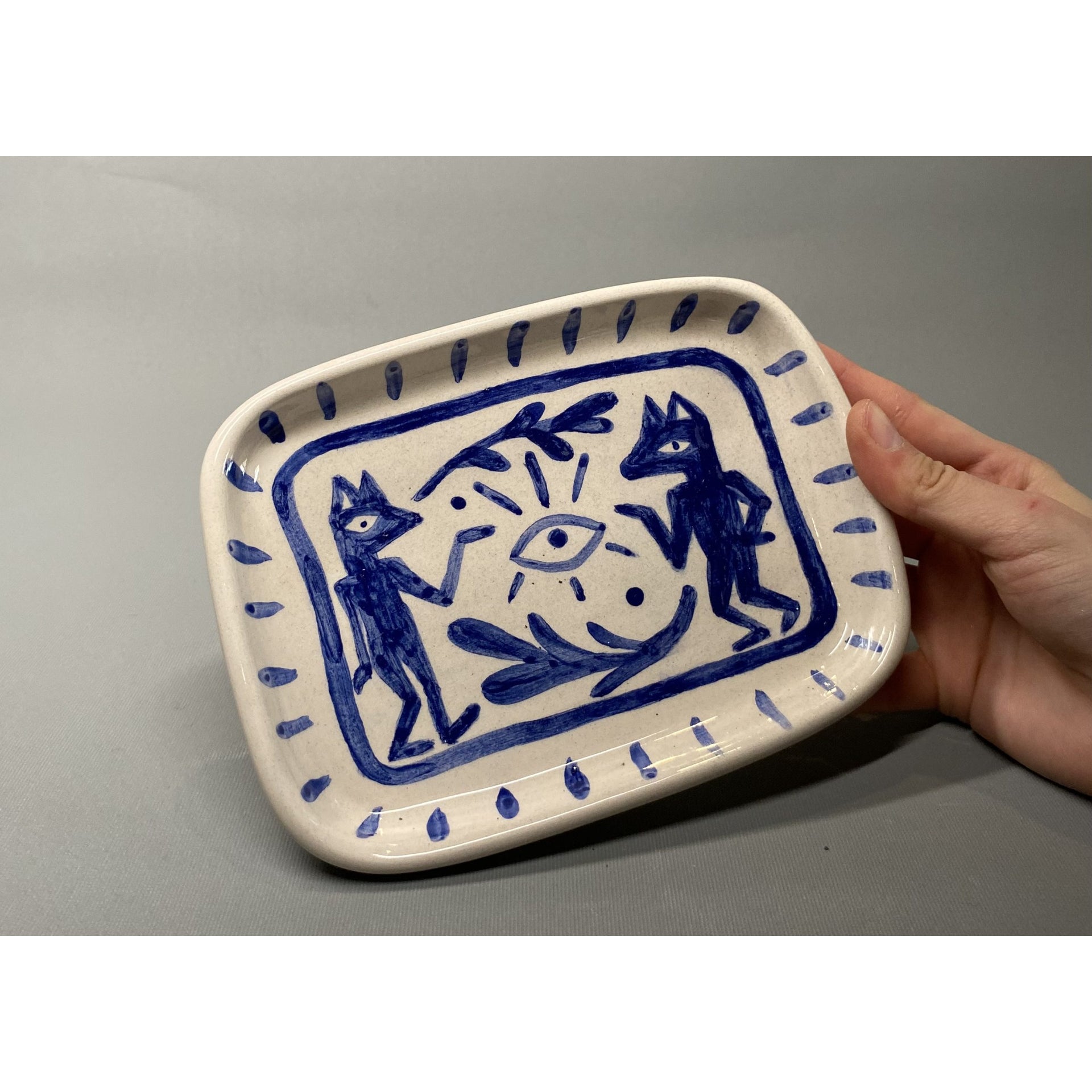 Blue Wolves Rectangle Plate | Drag&Drop