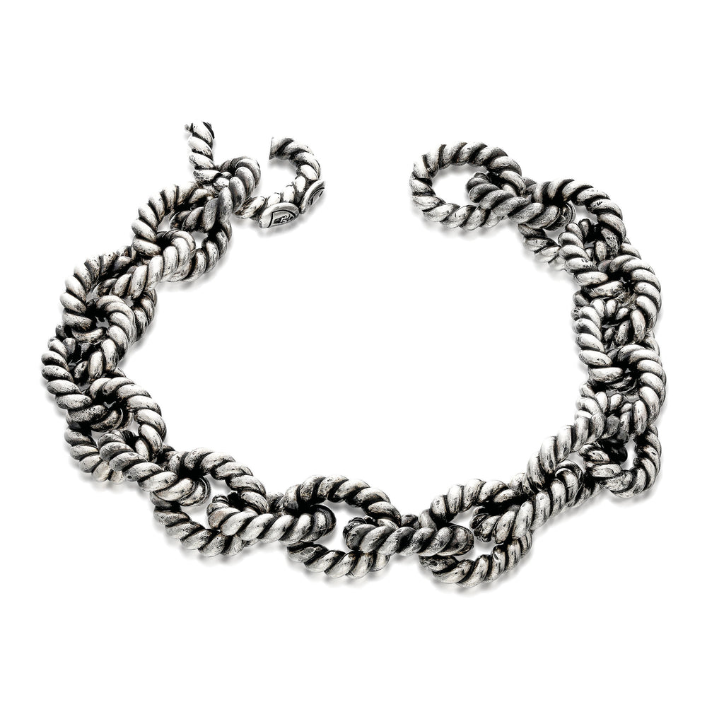Lipogram Twisted Silver Bracelet
