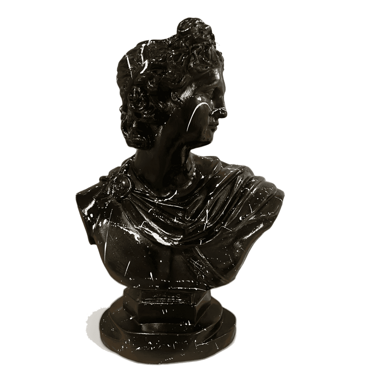 Black Bust of Apollo – tasarım heykel şeffaf ana ürün görseli | Drag&Drop