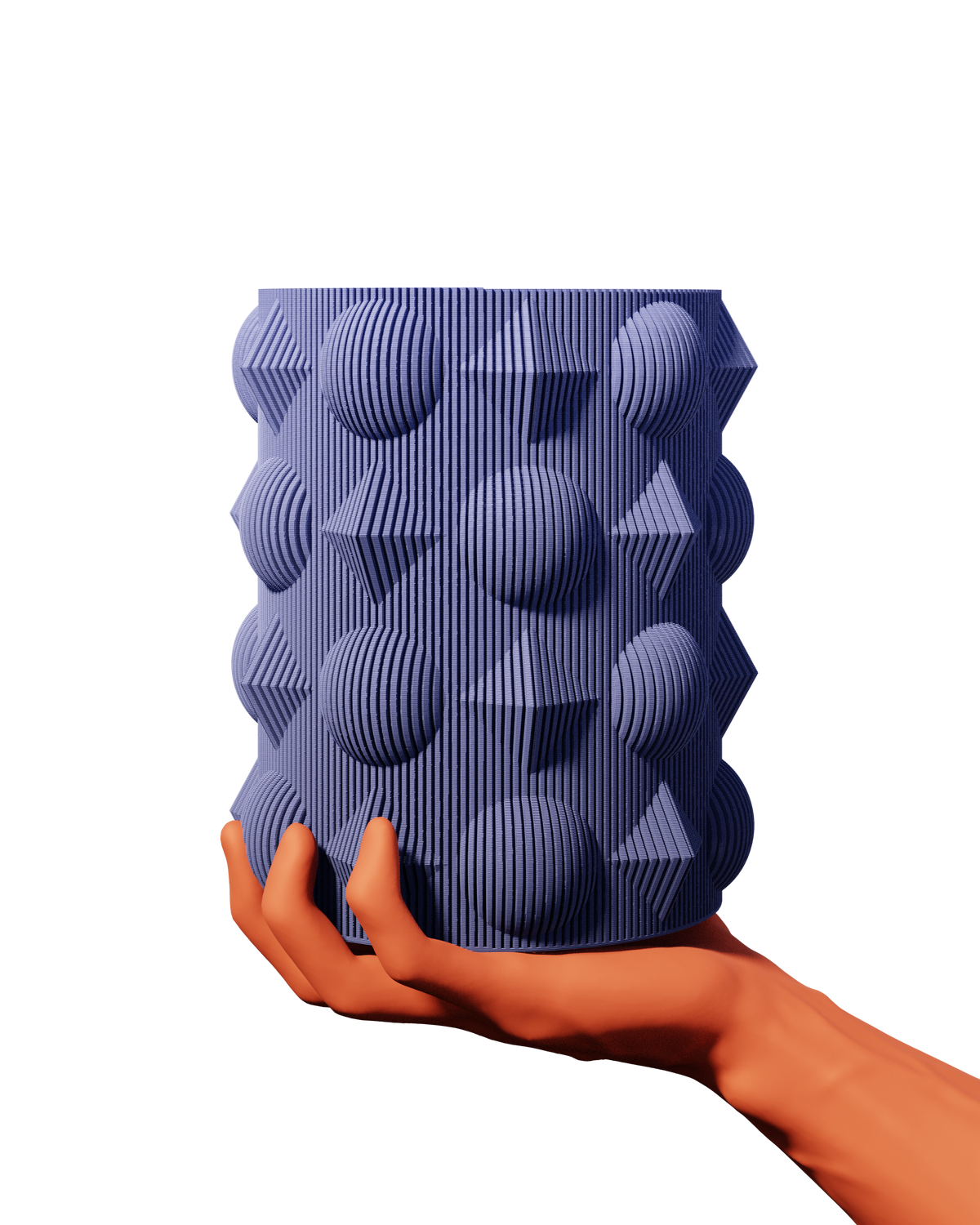Geometrik Kabartmalı Silindir Vazo ürün fotoğrafı 2