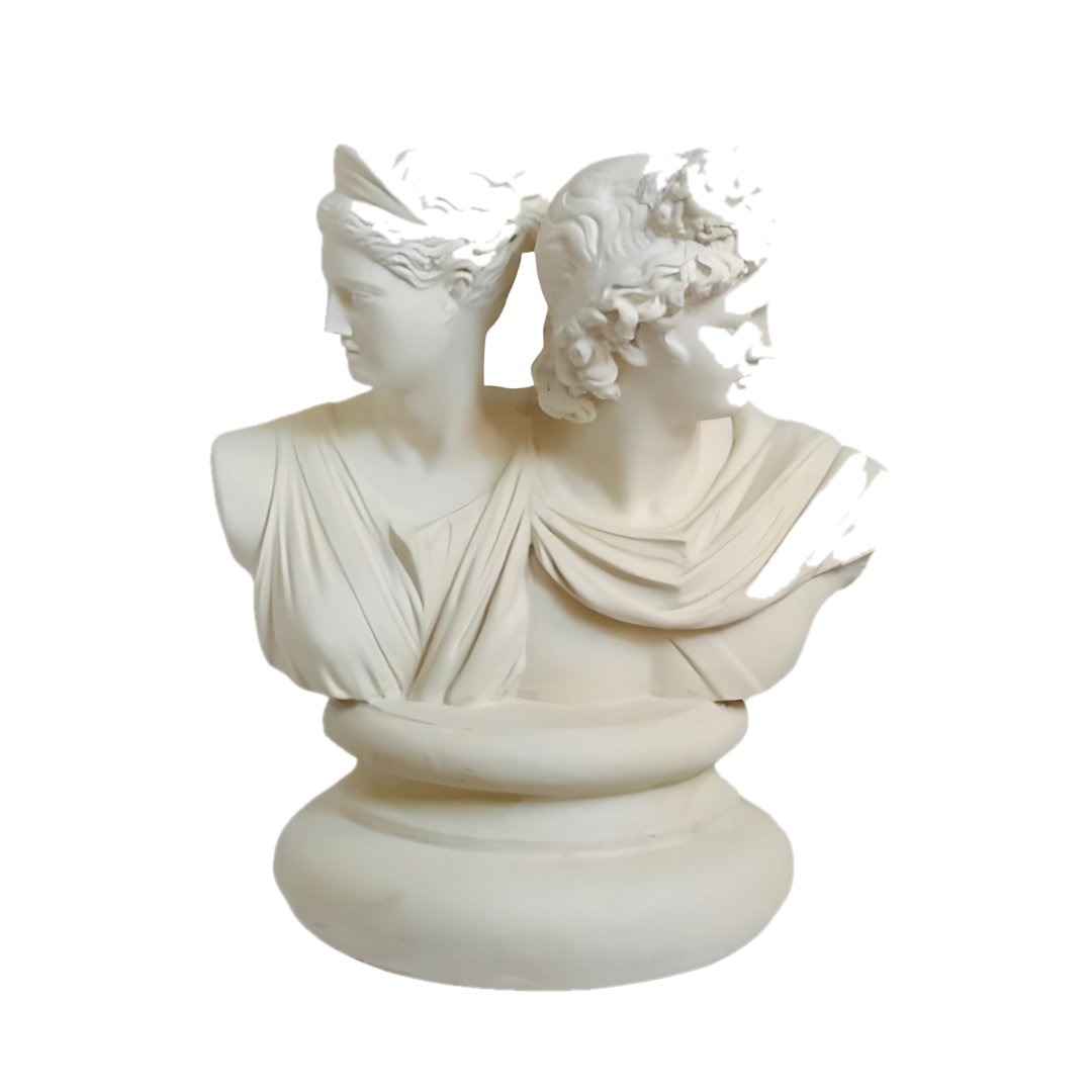 Design Apollo and Artemis Sculpture – klasik heykel şeffaf ana ürün görseli | Drag&Drop