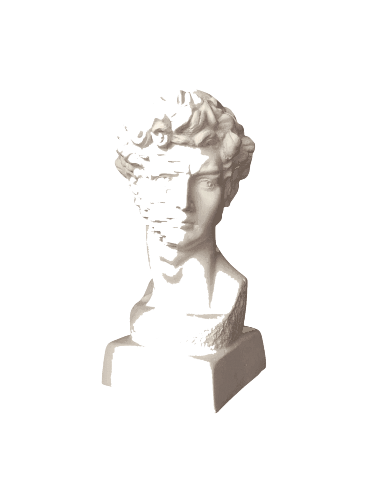 Design David Bust - Pixels Face Sculpture – klasik heykel şeffaf ana ürün görseli | Drag&Drop