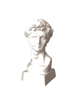 Drag&Drop transparent product image - Design David Bust - Pixels Face Sculpture