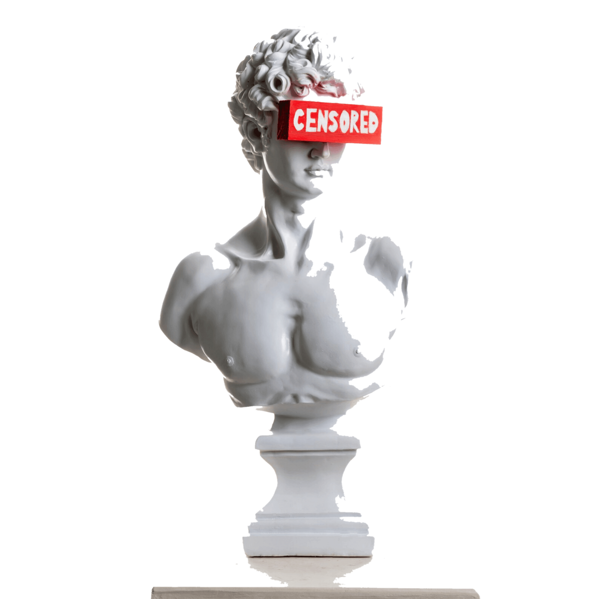 Design David Censored Sculpture – dekoratif heykel şeffaf ana ürün görseli | Drag&Drop