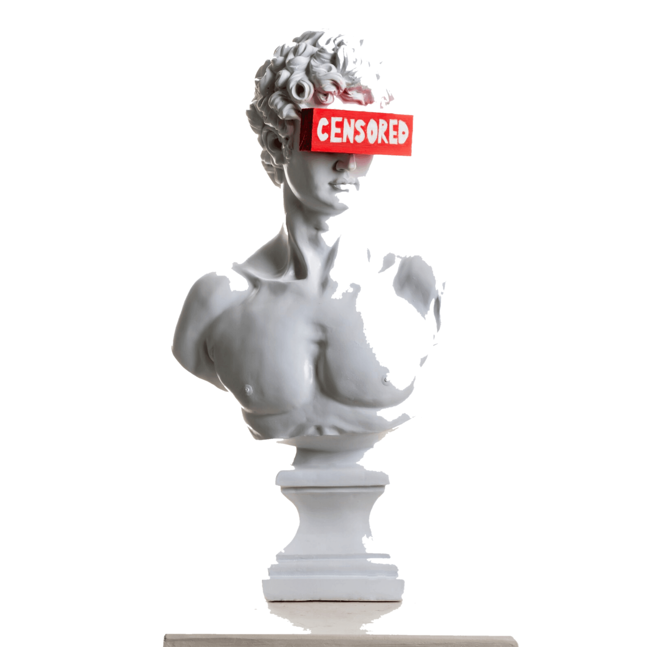 Drag&Drop transparent product image - Design David Censored Sculpture
