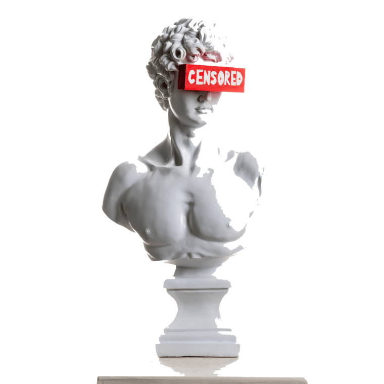 Drag&Drop transparent product image - Design David Censored Sculpture