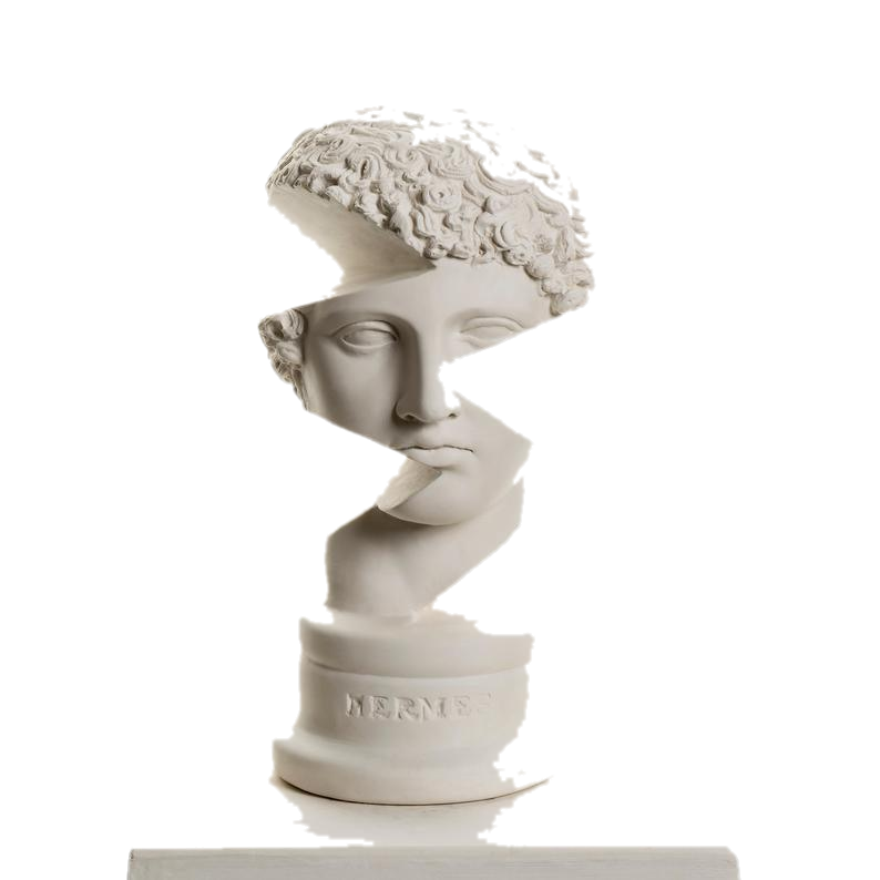 Design Hermes Bust Sculpture – tasarım heykel şeffaf ana ürün görseli | Drag&Drop