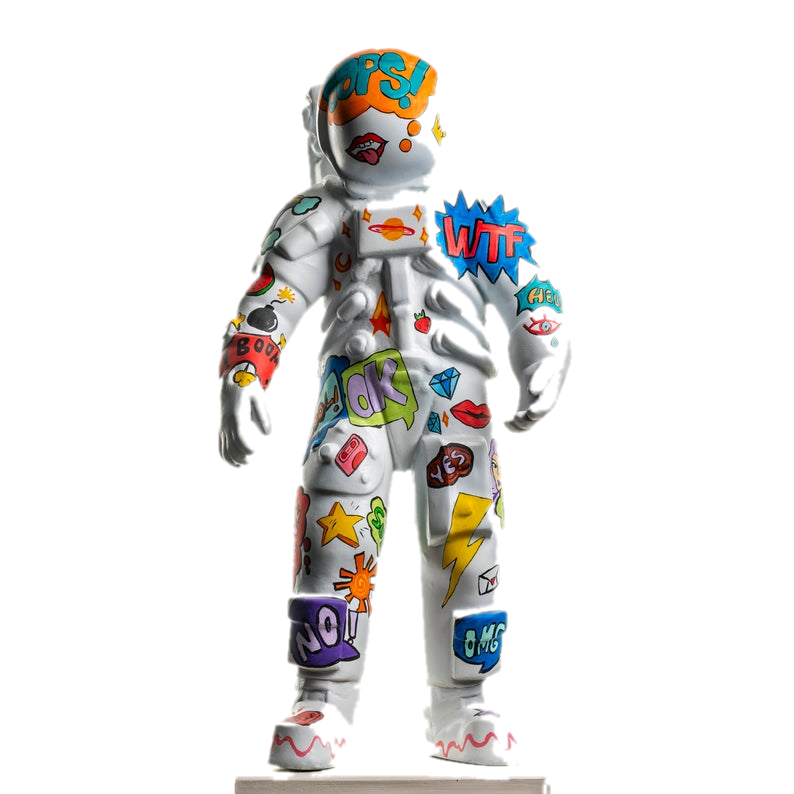 Design Pop Art Astronot – şeffaf arka planlı ürün görseli