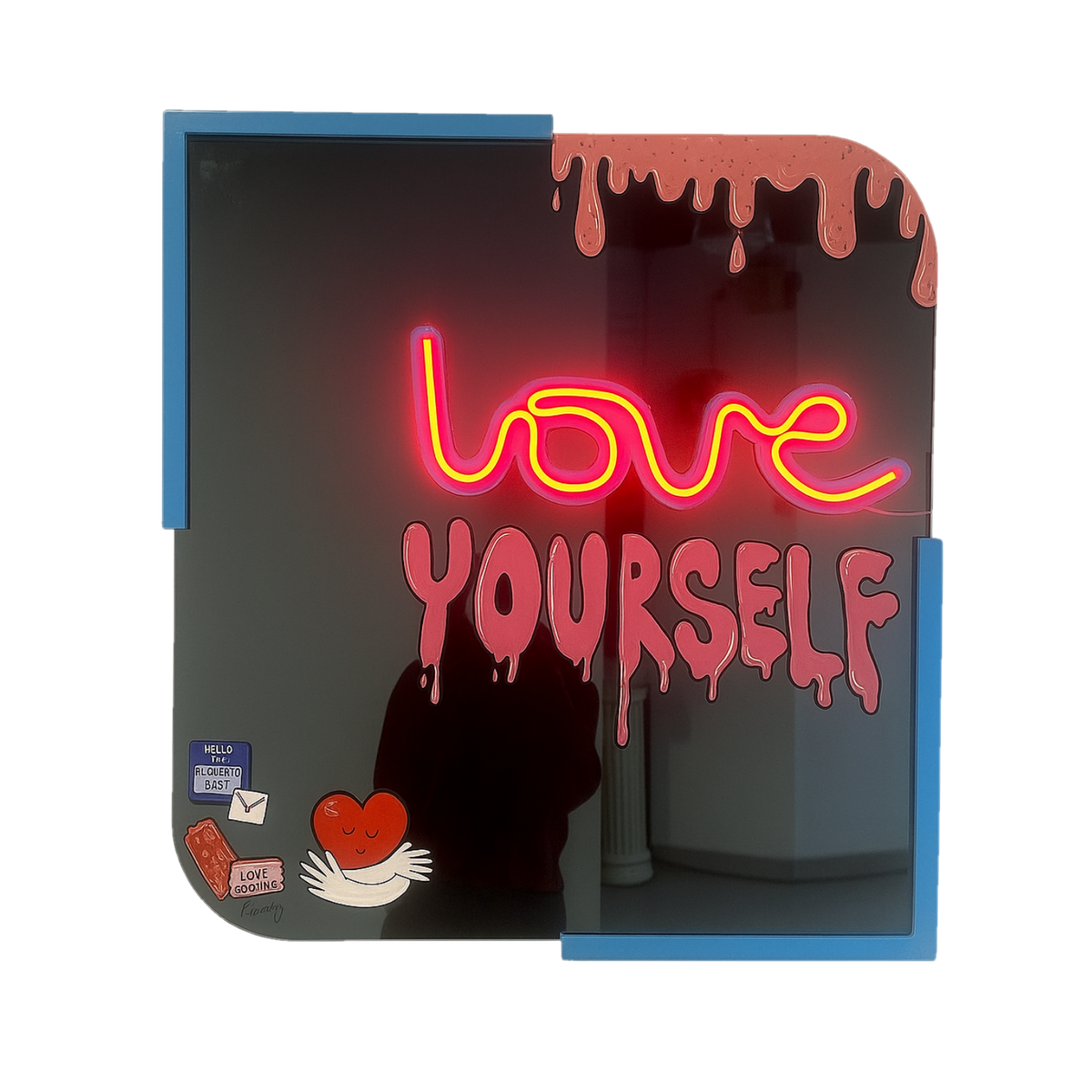 Design Wall Mirror Love Yourself – dekoratif ayna şeffaf ana ürün görseli | Drag&Drop