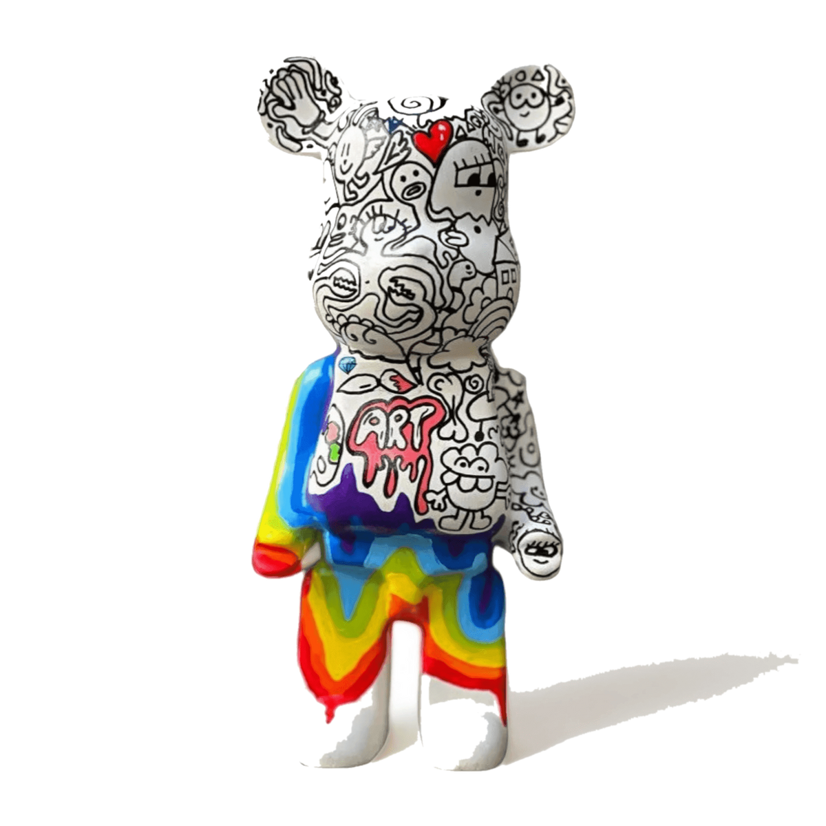 Desing Rainbow Doodle Bear – tasarım heykel şeffaf ana ürün görseli | Drag&Drop