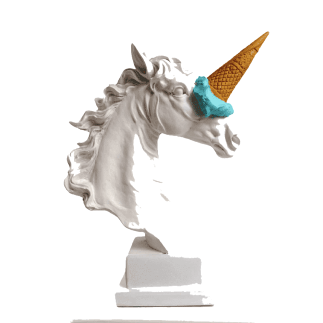Desing Unicorn Horse Blue – tasarım heykel şeffaf ana ürün görseli | Drag&Drop