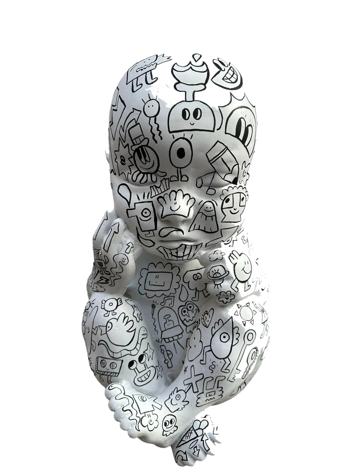 Doodle Baby Sculpture – tasarım heykel şeffaf ana ürün görseli | Drag&Drop
