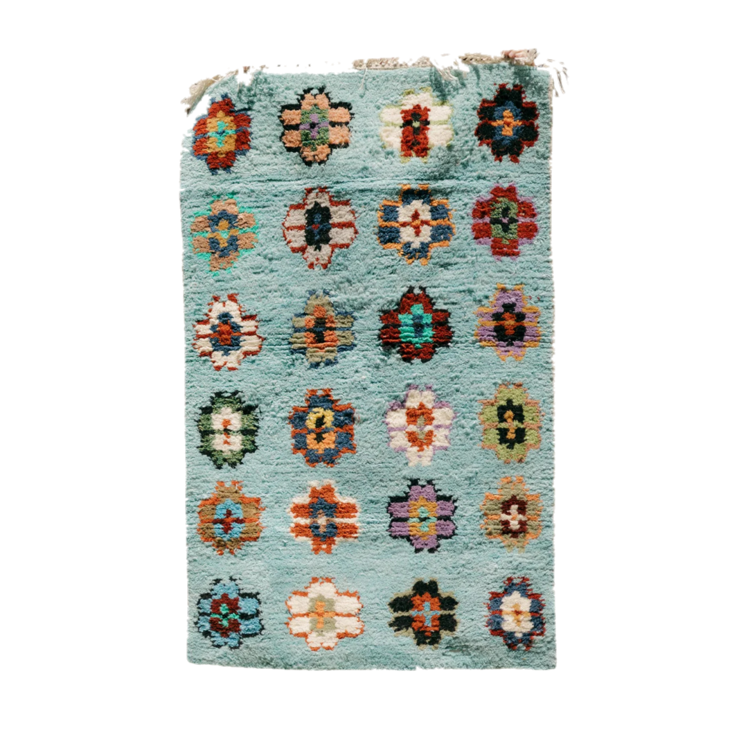 Flowers El Dokuma Halı – yün halı şeffaf ana ürün görseli | Drag&Drop