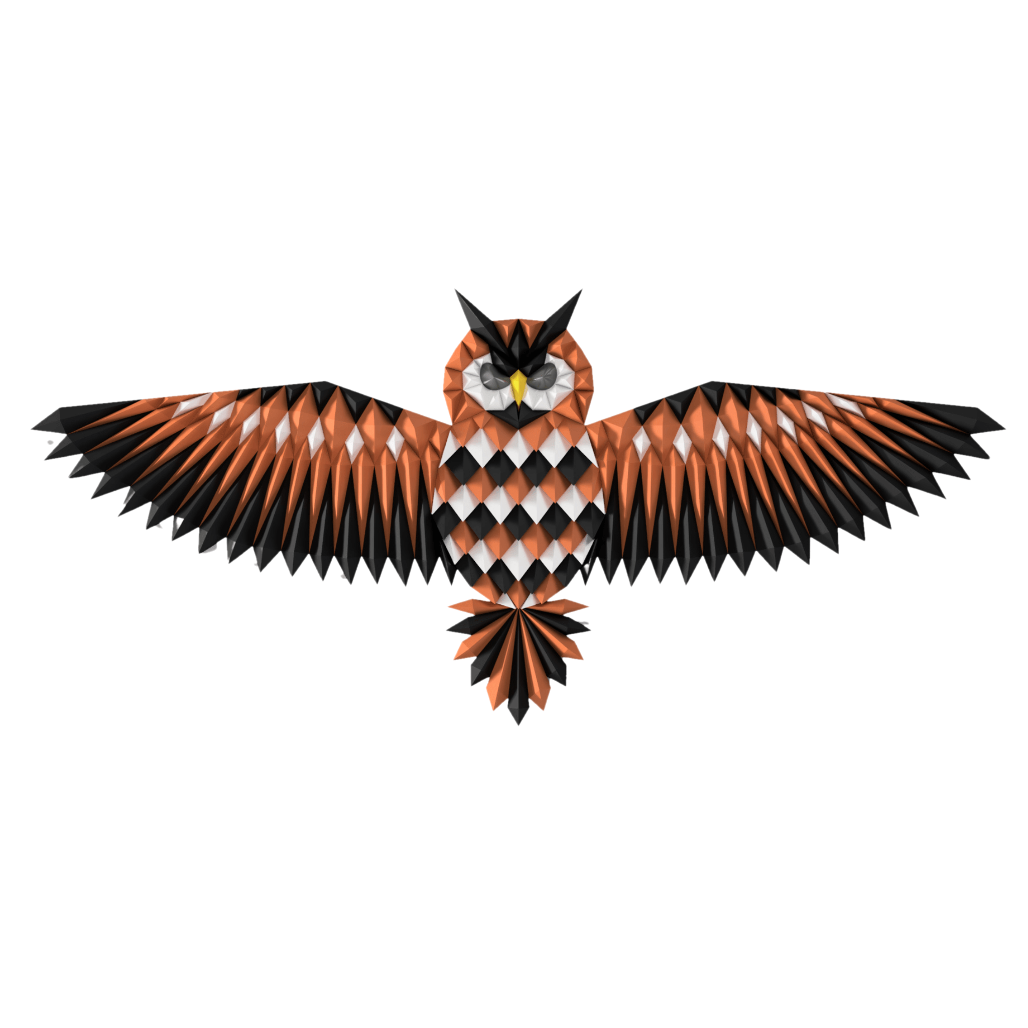 Drag&Drop transparent product image - GEOMETRIC OWL WALL ART