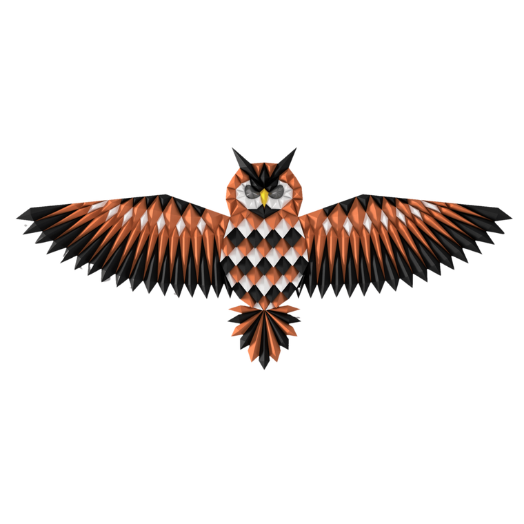 Drag&Drop transparent product image - GEOMETRIC OWL WALL ART
