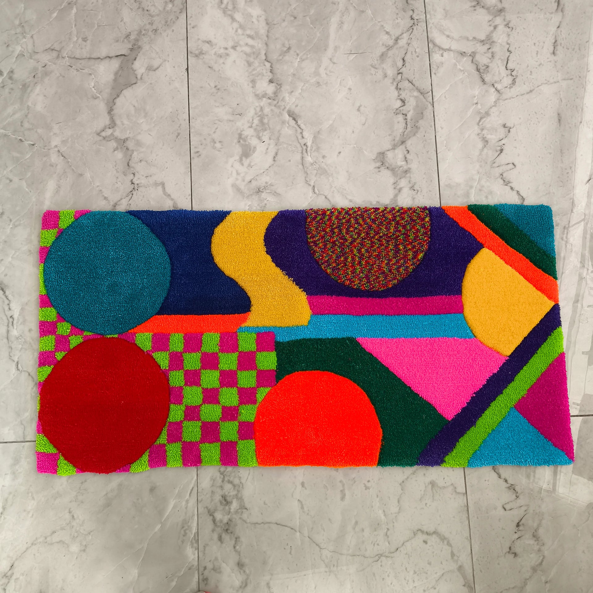 Geometrik Soyut Tasarım Tufting Halı