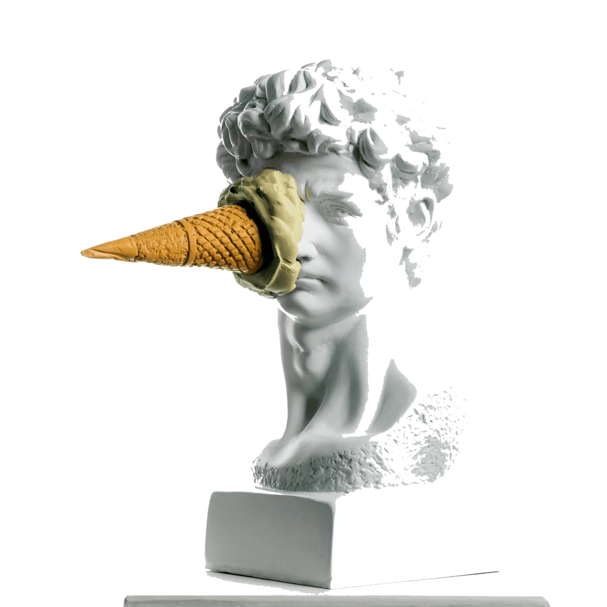 İce Cream David Yellow – tasarım heykel şeffaf ana ürün görseli | Drag&Drop