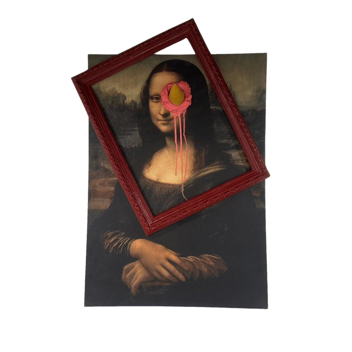 Ice Cream Mona Lisa Tablo – duvar sanatı şeffaf ana ürün görseli | Drag&Drop