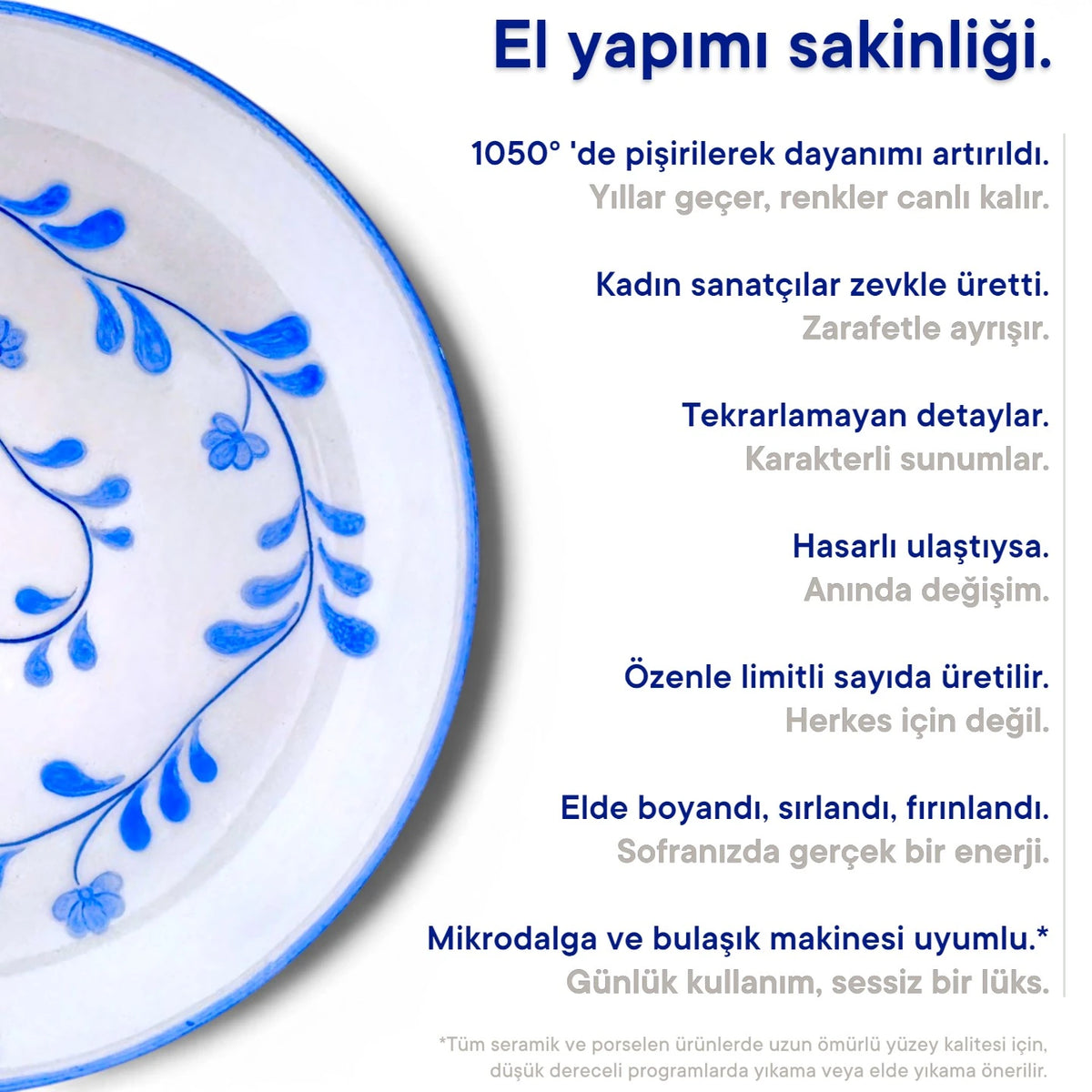 Türk Kahvesi Fincan Seti Mavi Beyaz