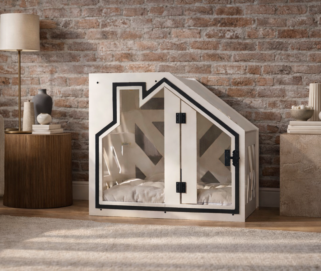 Lotus BCL Beyaz Modern Köpek Evi – resmî ürün fotoğrafı