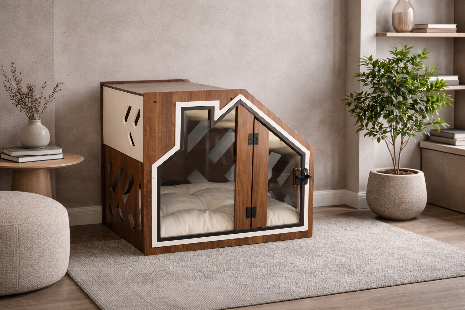 Lotus BCL Ceviz Modern Köpek Evi – resmî ürün fotoğrafı