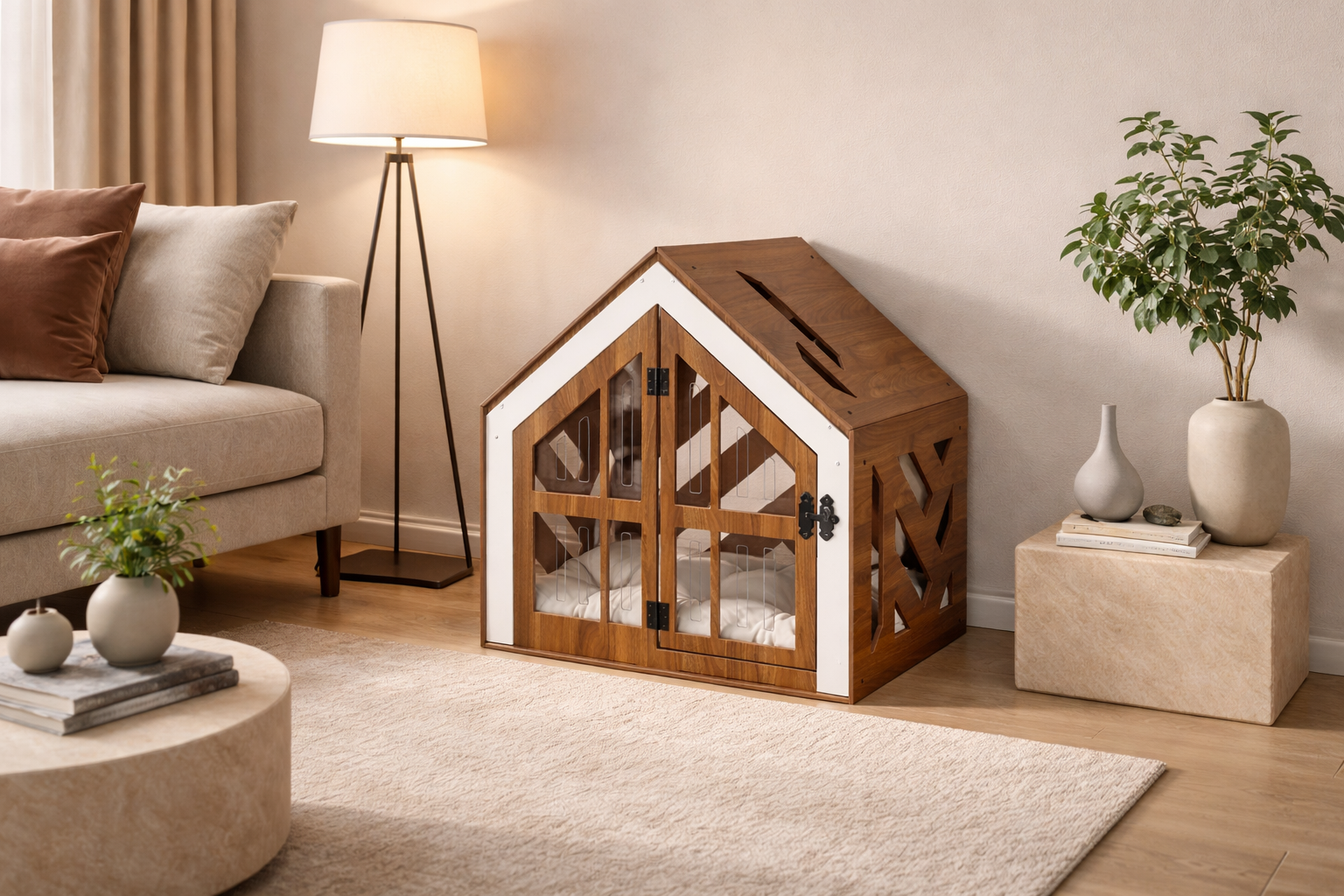 Lotus SB Ceviz Modern Köpek Evi – resmî ürün fotoğrafı