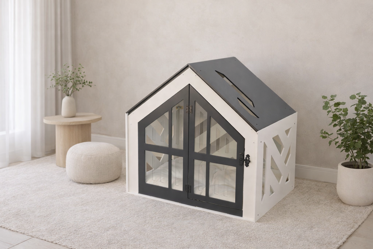 Lotus Sb Siyah Beyaz köpek evi - alternatif görünüm