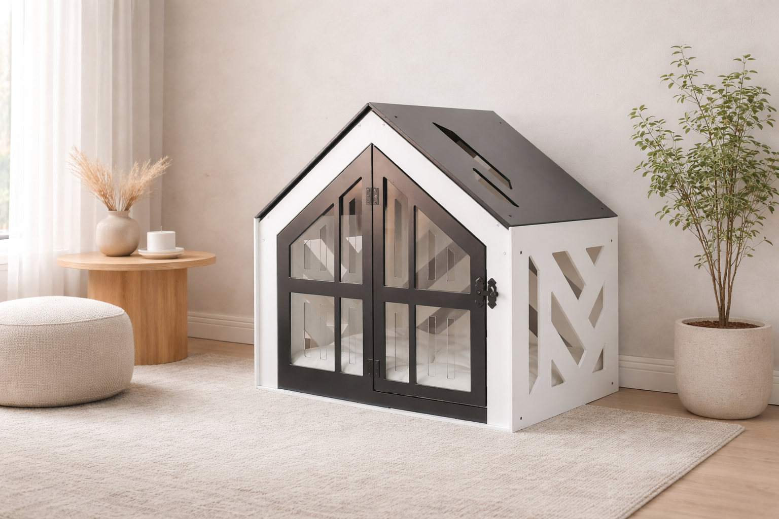 Lotus SB Siyah Beyaz Modern Köpek Evi – resmî Türkiye kataloğu fotoğrafı