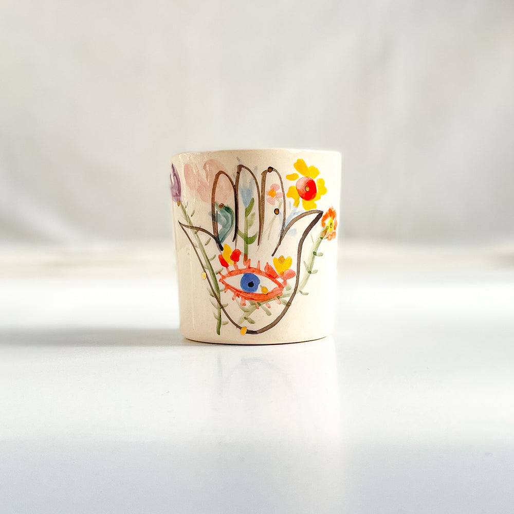 Fâtımâ’nın Eli Hamse Desenli Stoneware Bardak - 1