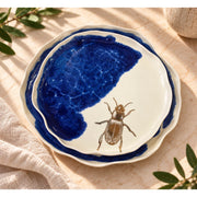 Altın Böcekli Porselen Tabak - Mamezon Ceramics