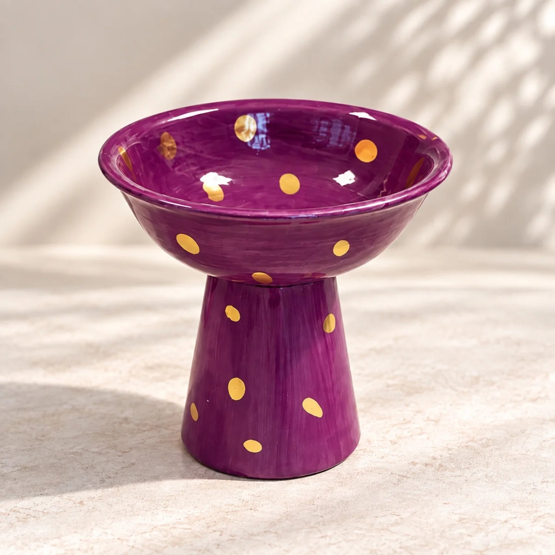 Dekorlu Seramik Ayaklı Sunumluk - Mamezon Ceramics
