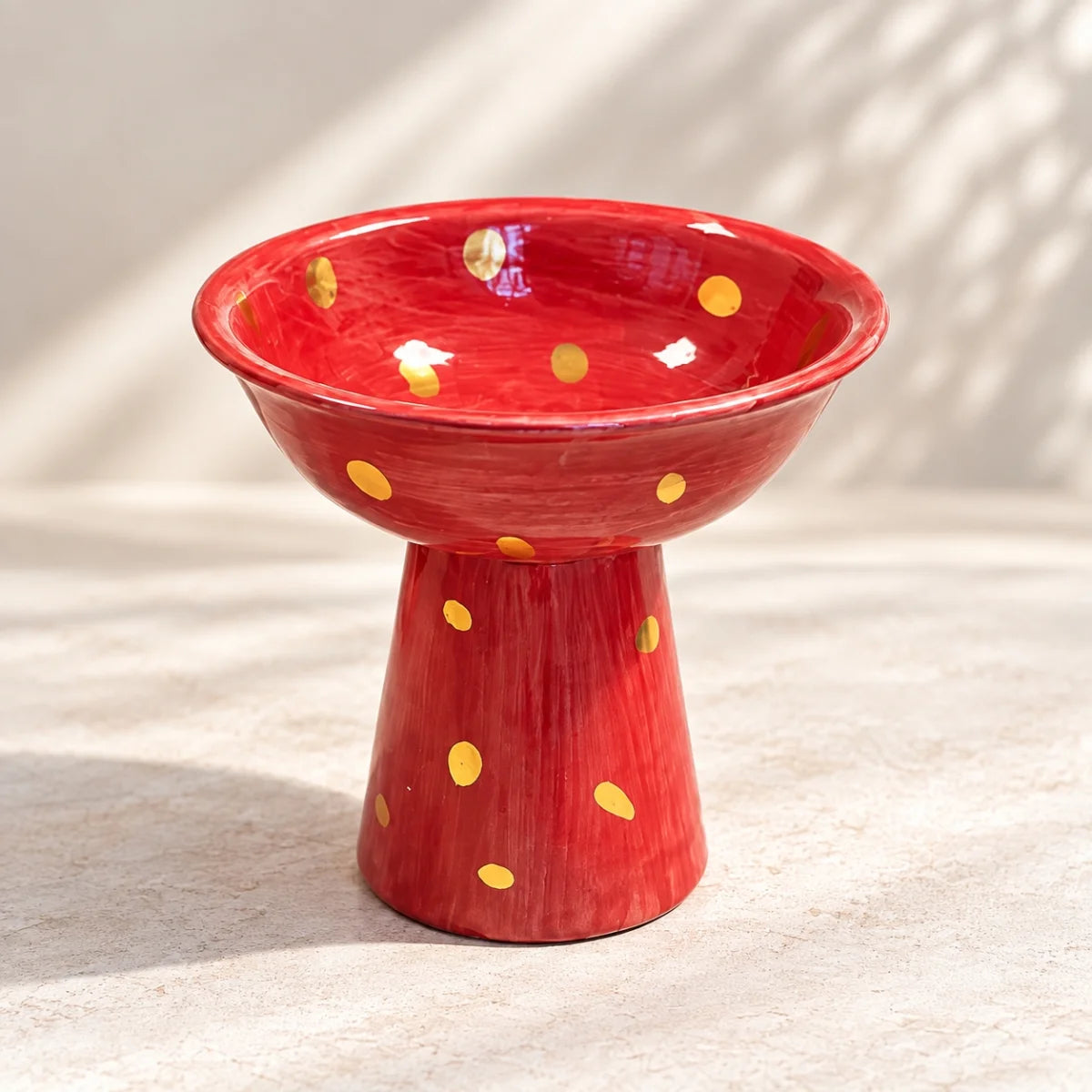 Dekorlu Seramik Ayaklı Sunumluk - Mamezon Ceramics