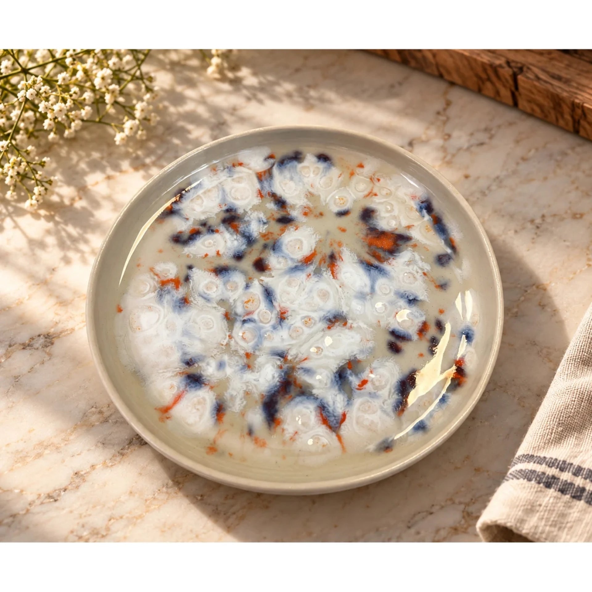 Flu El Yapımı Stoneware Tabak - Mamezon Ceramics