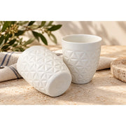 Üçgen Dokulu Porselen Kupa - Mamezon Ceramics görsel 2
