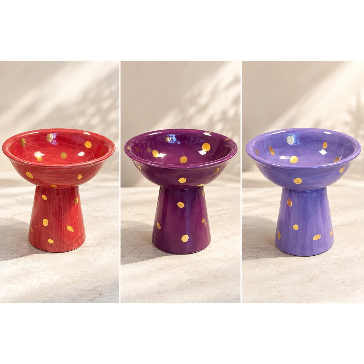 Dekorlu Seramik Ayaklı Sunumluk - Mamezon Ceramics görsel 2