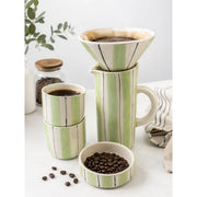 Çizgili Seramik V60 Kahve Demleme Seti - Mamezon Ceramics görsel 2