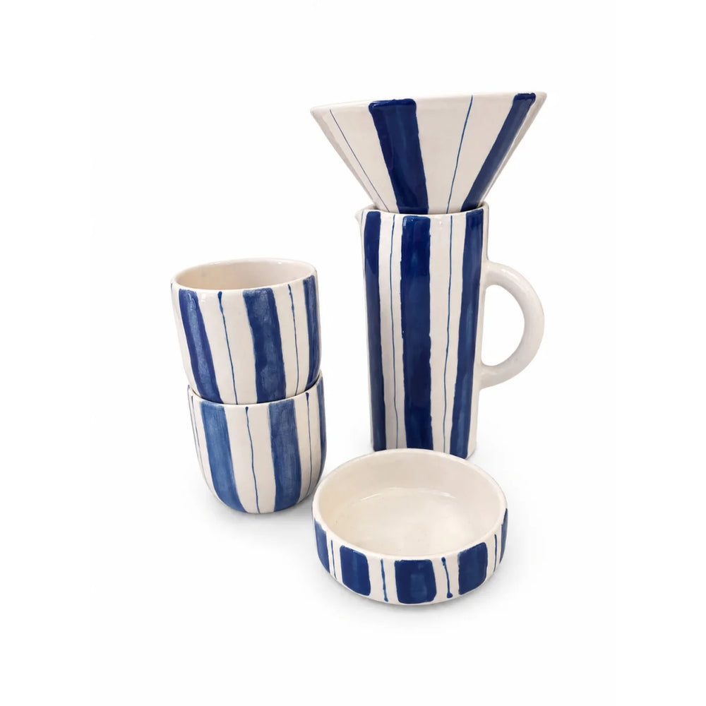 El Yapımı Seramik 5'li V60 Kahve Demleme Seti - Mamezon Ceramics