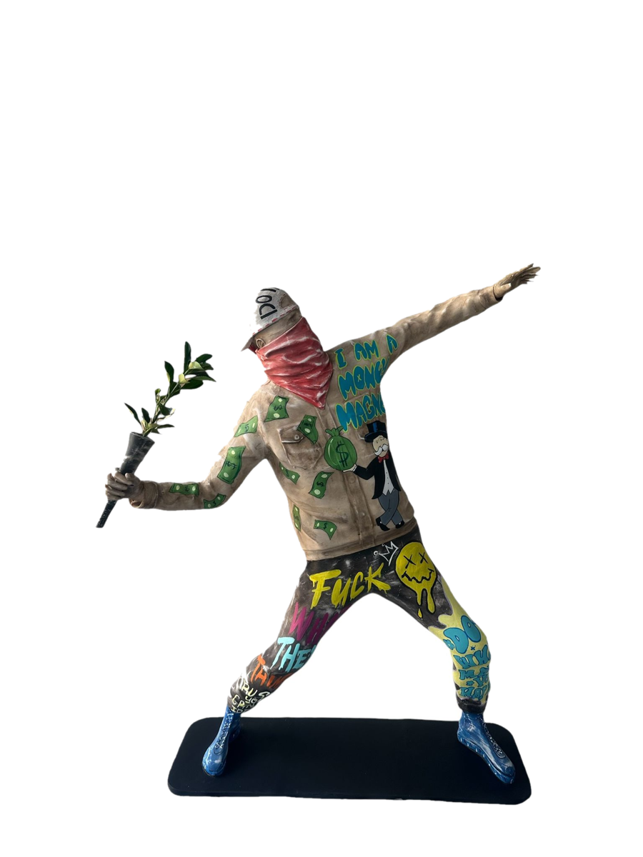 Drag&Drop transparent product image - Banksy-Flower Thrower Pop Art