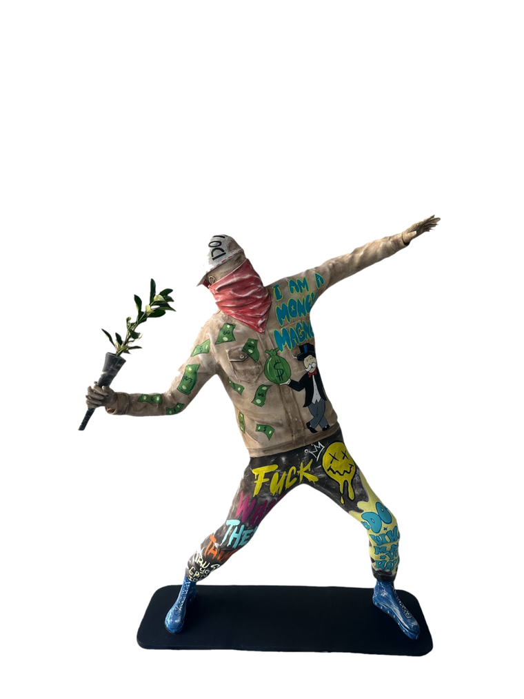 Drag&Drop transparent product image - Banksy-Flower Thrower Pop Art