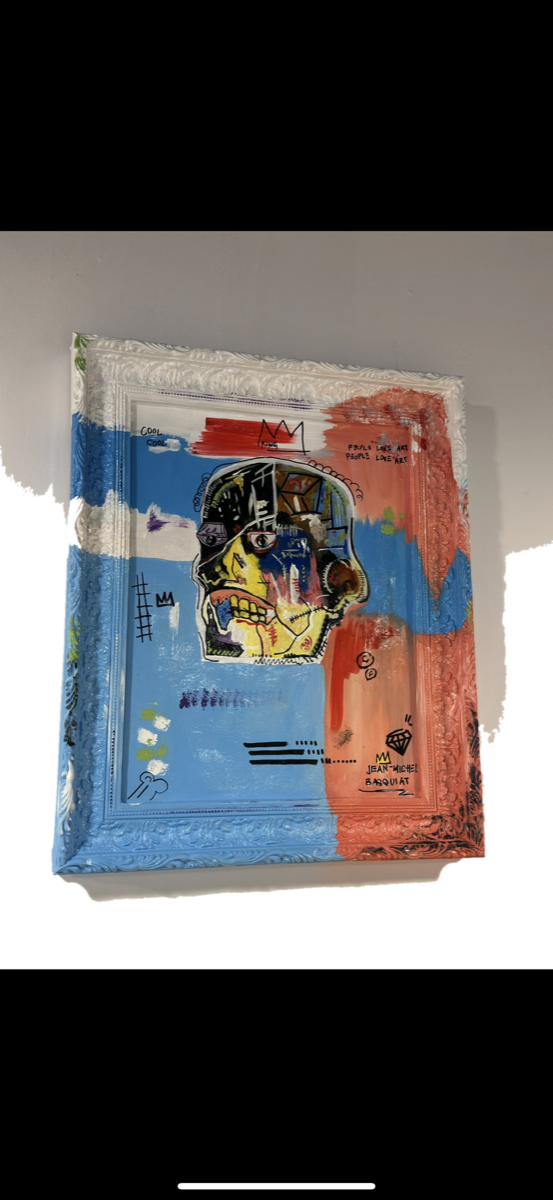 Drag&Drop transparent product image - Basquiat Skull Tablo