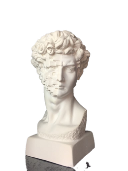 Drag&Drop transparent product image - Design David Bust-Pixels Face