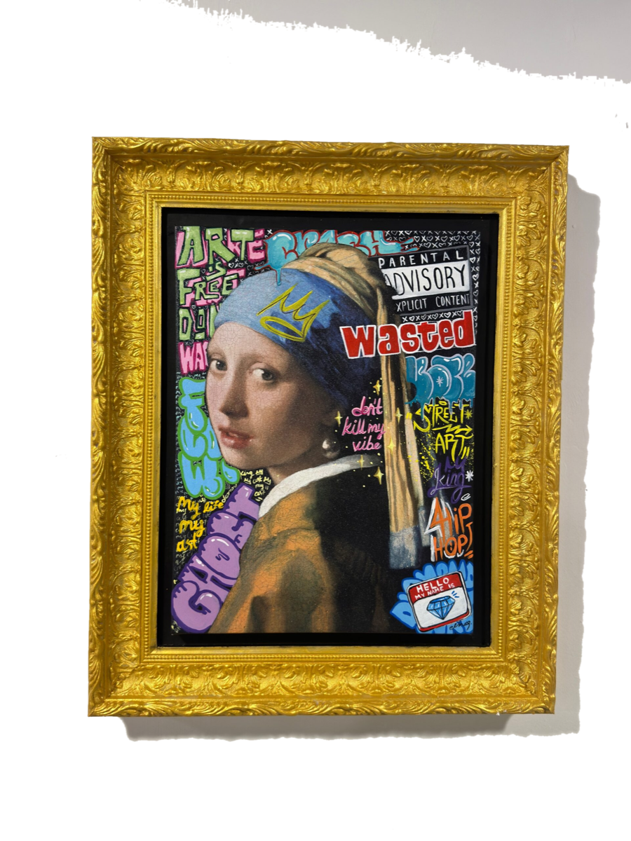 Drag&Drop transparent product image - İnci Küpeli Kız Pop Art Tablo