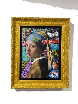 Drag&Drop transparent product image - İnci Küpeli Kız Pop Art Tablo
