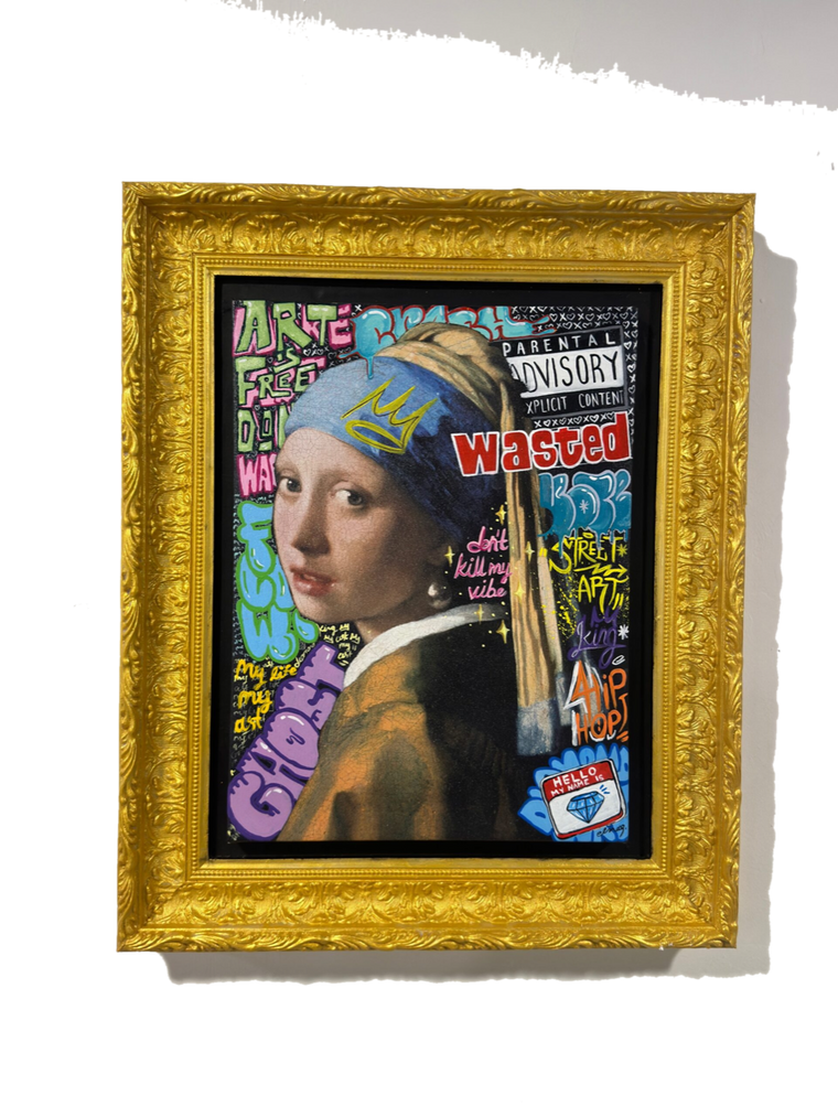 Drag&Drop transparent product image - İnci Küpeli Kız Pop Art Tablo