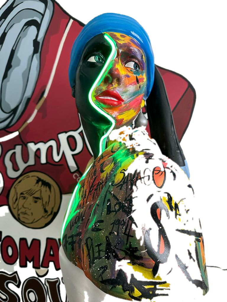 Drag&Drop transparent product image - İnci Küpeli Kız x Basquiat