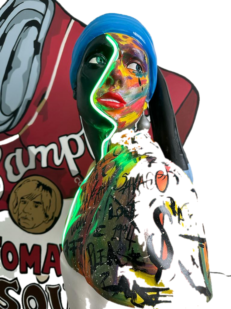 Drag&Drop transparent product image - İnci Küpeli Kız x Basquiat